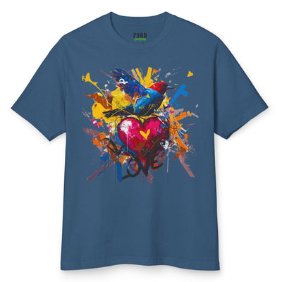 Premium Heavyweight Shirt - American Apparel 100% Cotton - Graffiti Love Bird & Heart