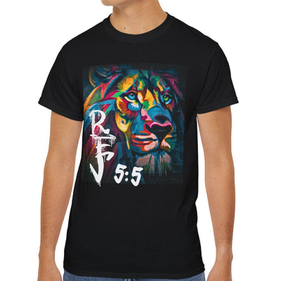 Colorful Lion of Judah Tee – Rev 5:5 Graffiti Spraypaint