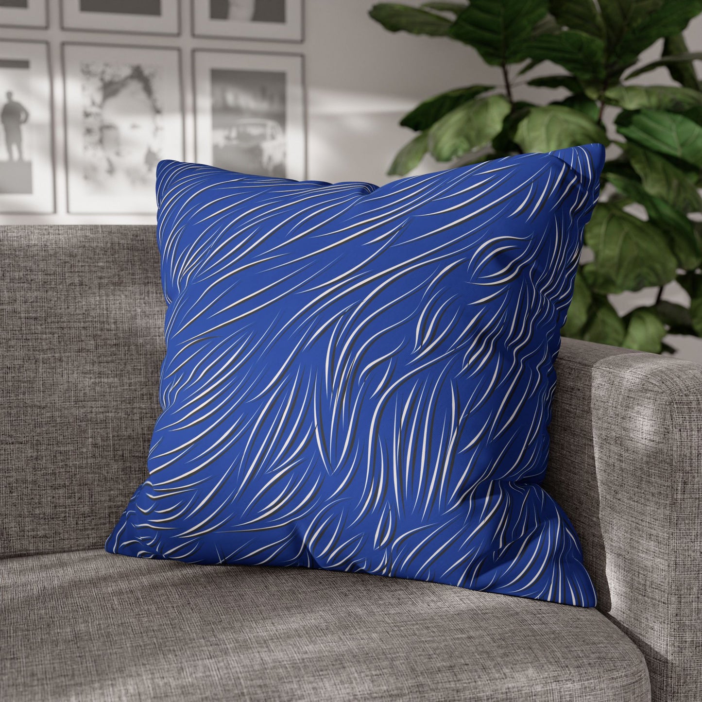 Animal Fur Design Pillowcase - Bright Blue
