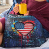 Graffiti Love USA Pillowcase - Denim