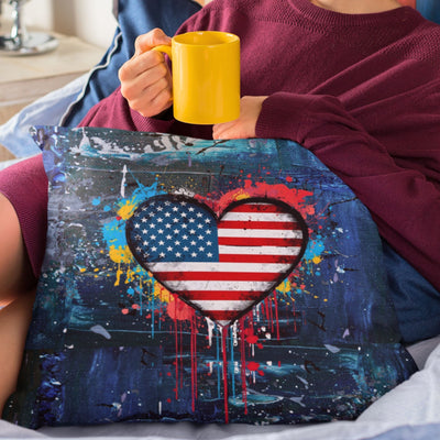 Graffiti Love USA Pillowcase - Denim