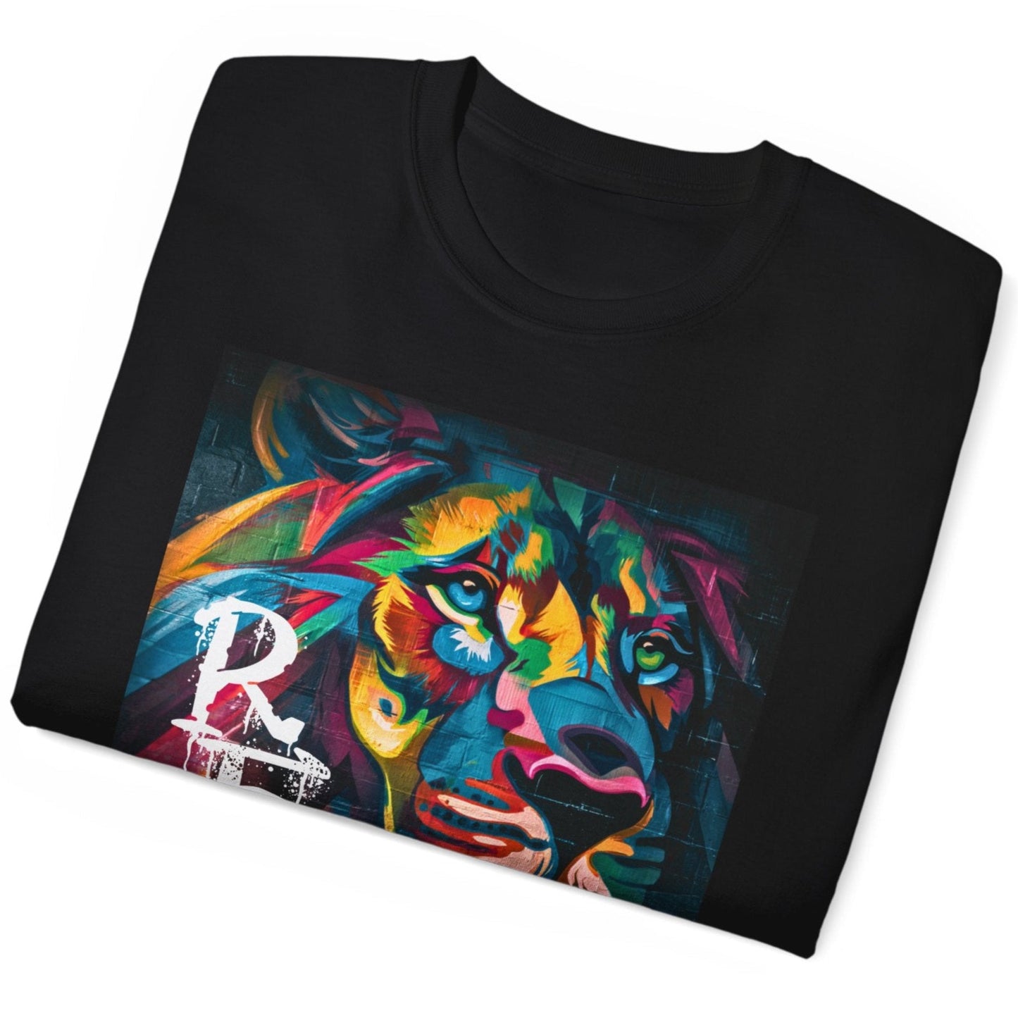 Colorful Lion of Judah Tee – Rev 5:5 Graffiti Spraypaint