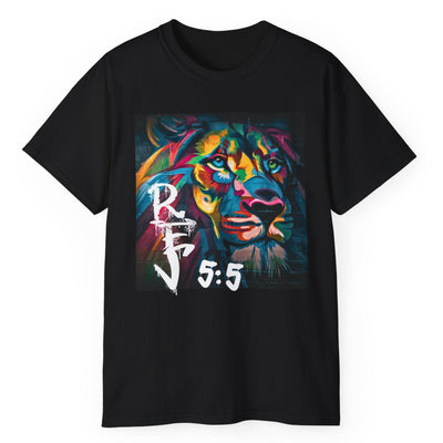 Colorful Lion of Judah Tee – Rev 5:5 Graffiti Spraypaint