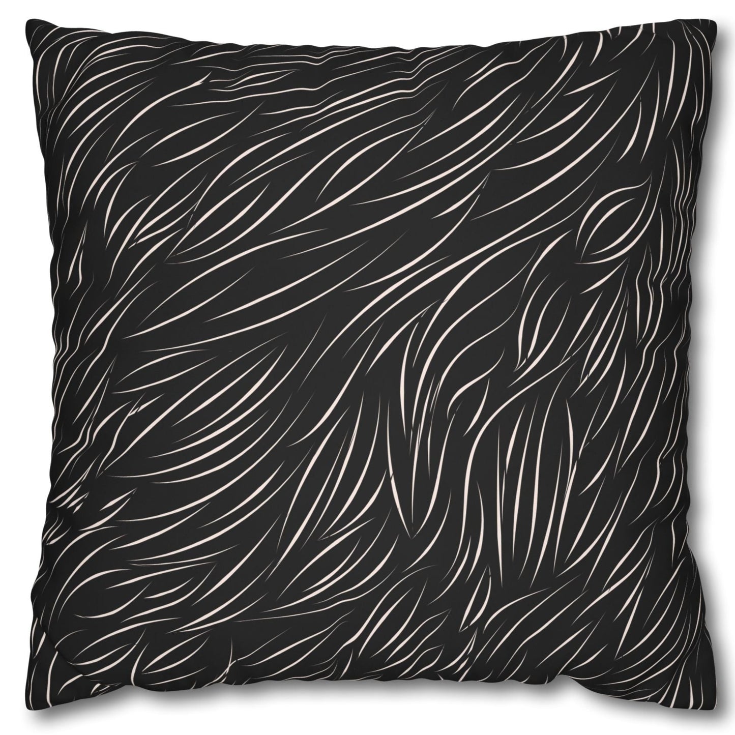 Animal Fur Design Pillowcase - Black & White