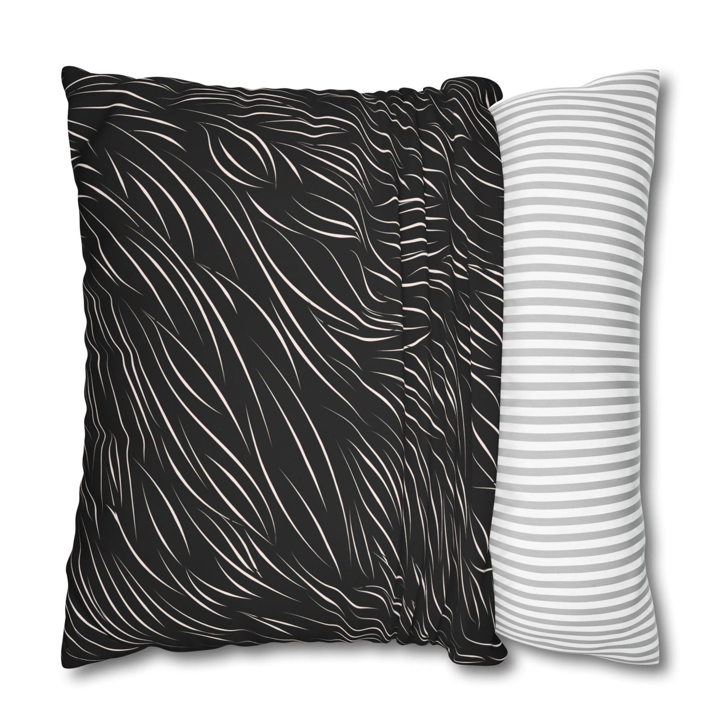 Animal Fur Design Pillowcase - Black & White