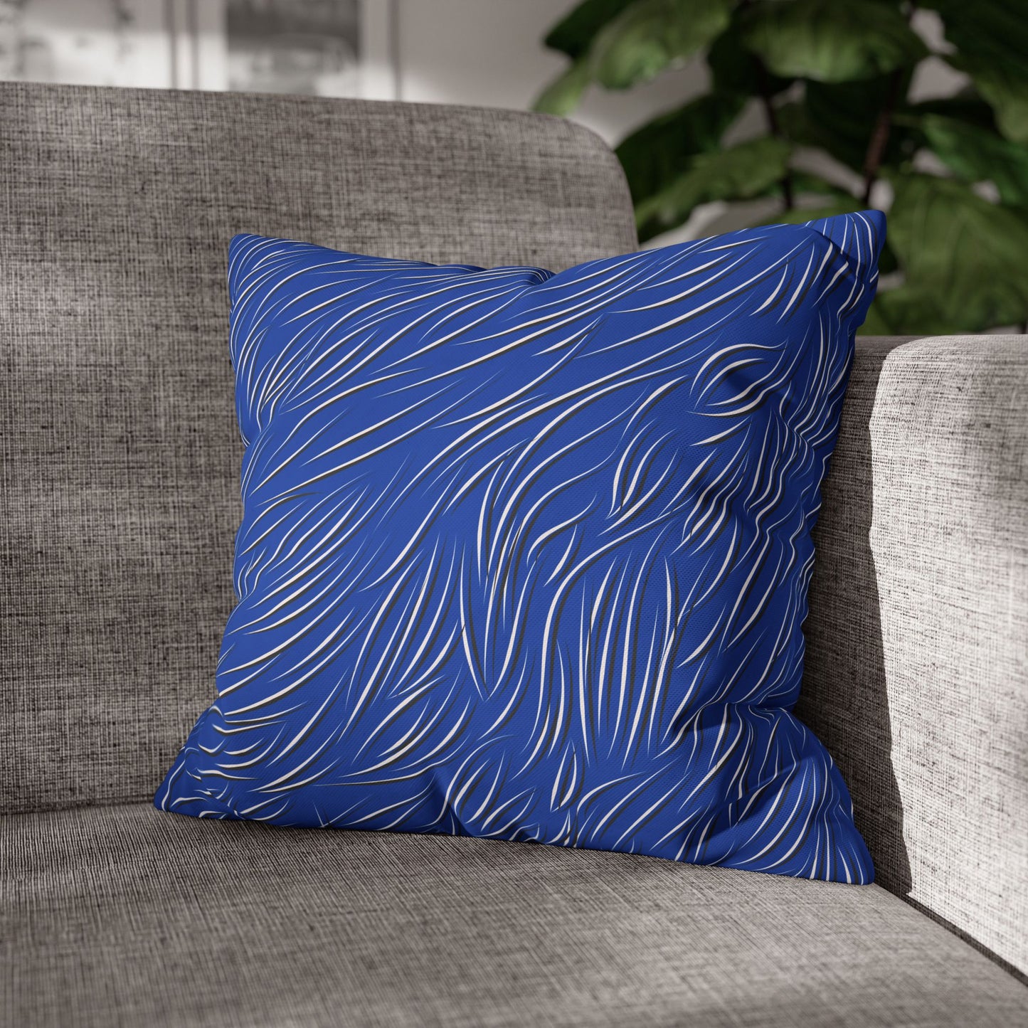 Animal Fur Design Pillowcase - Bright Blue