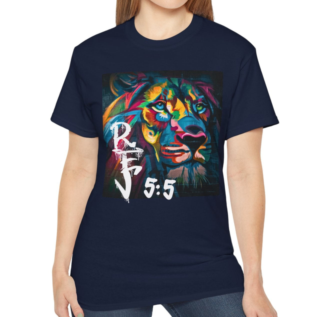 Colorful Lion of Judah Tee – Rev 5:5 Graffiti Spraypaint