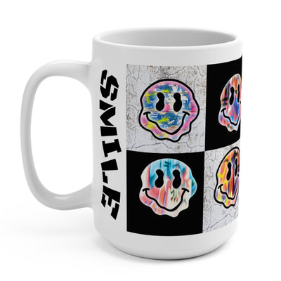 BIG SIPPER - Colorful Graffiti Smiley Face Mug - 15oz Statement