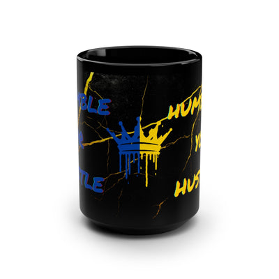 BIG SIPPER - Humble Your Hustle Mug – Black 15oz Marble with Drip Crown