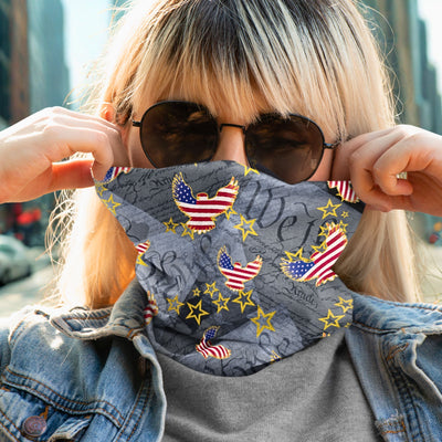 USA - We The People - Winter Neck Gaiter with Drawstring, Cozy Neck-Warmer for Cold Weather
