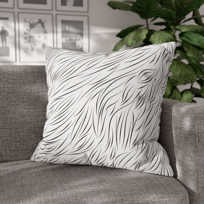 Animal Fur Design Pillowcase - White & Black