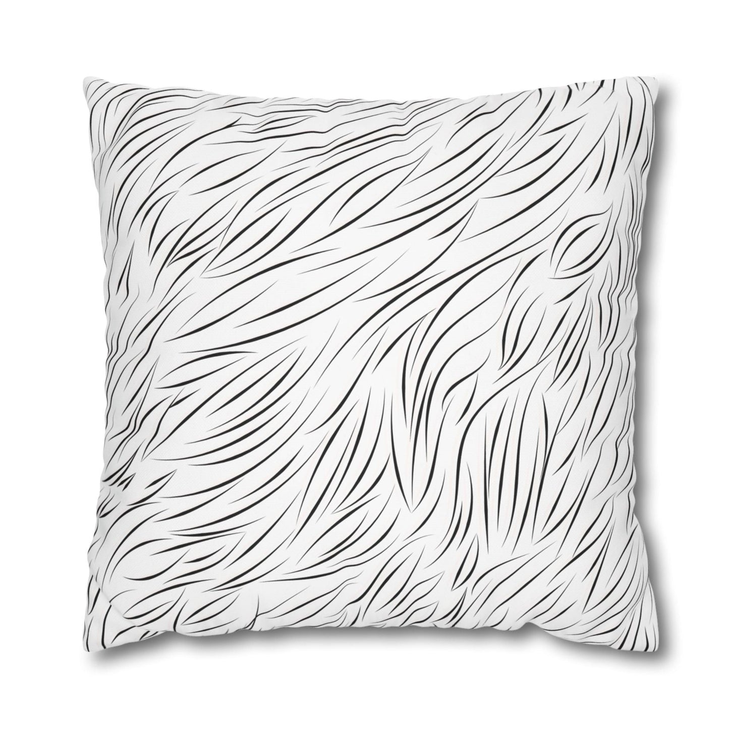 Animal Fur Design Pillowcase - White & Black
