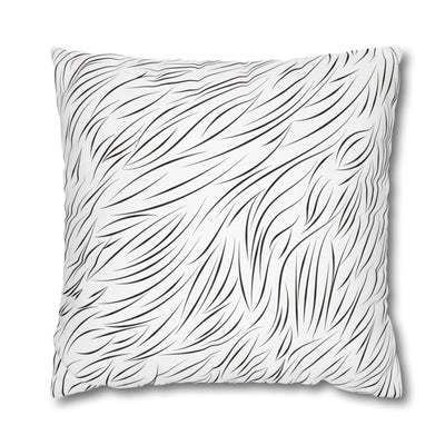 Animal Fur Design Pillowcase - White & Black