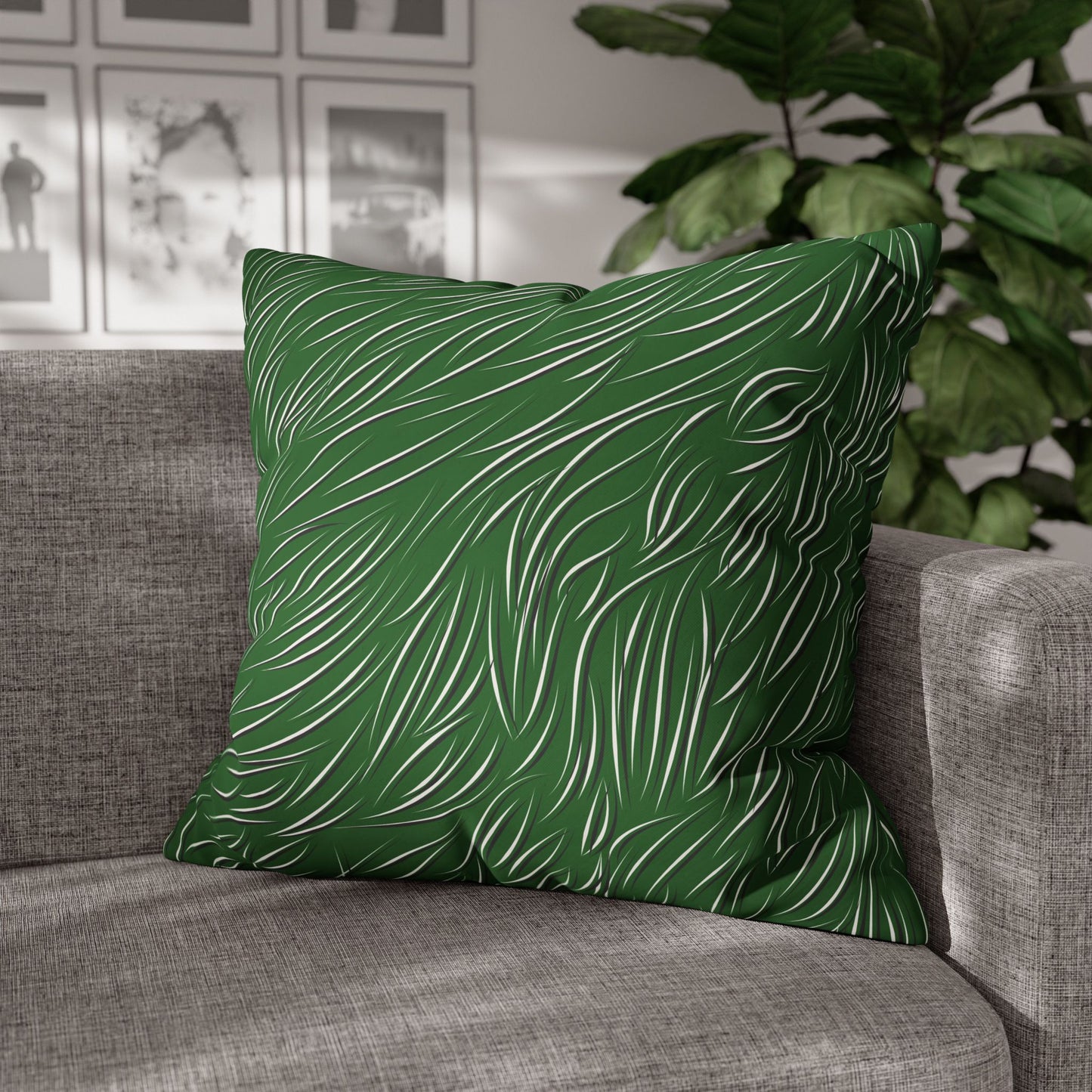 Animal Fur Design Pillowcase - Green