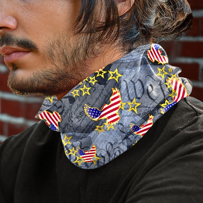 USA - We The People - Winter Neck Gaiter with Drawstring, Cozy Neck-Warmer for Cold Weather