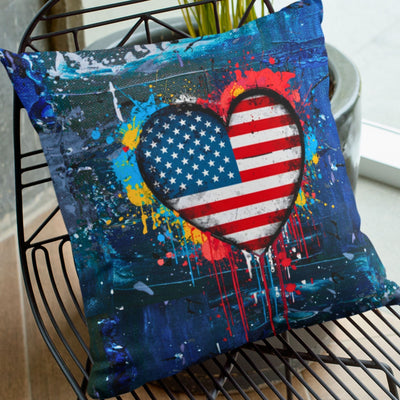 Graffiti Love USA Pillowcase - Denim