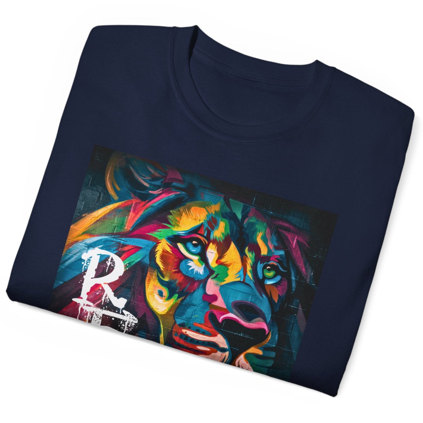 Colorful Lion of Judah Tee – Rev 5:5 Graffiti Spraypaint
