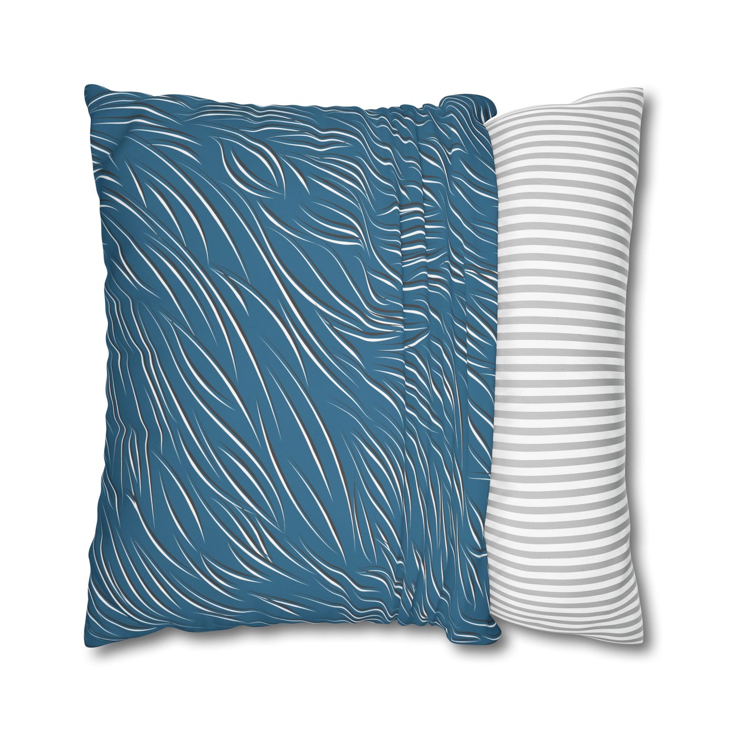 Animal Fur Design Pillowcase - Light Blue