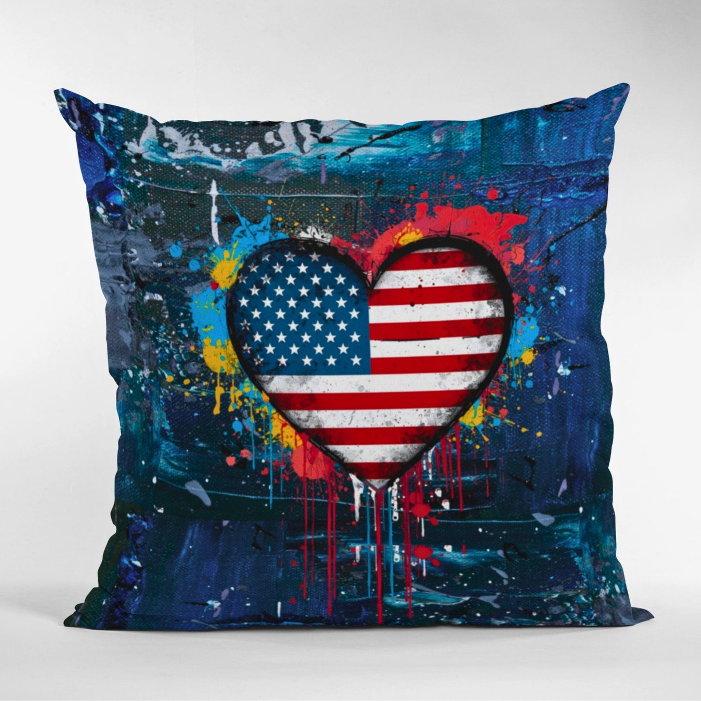 Graffiti Love USA Pillowcase - Denim