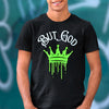 BUT GOD - Drippy Crown Tee - Unisex SOFT Black Cotton T-Shirt - Streetwear