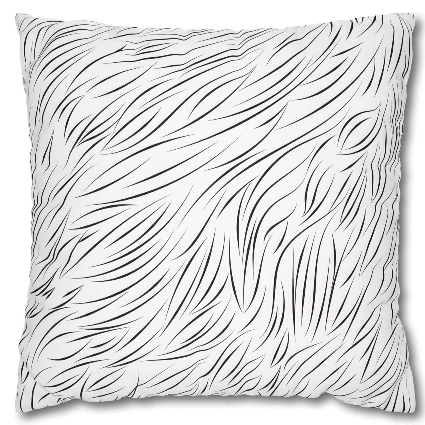 Animal Fur Design Pillowcase - White & Black