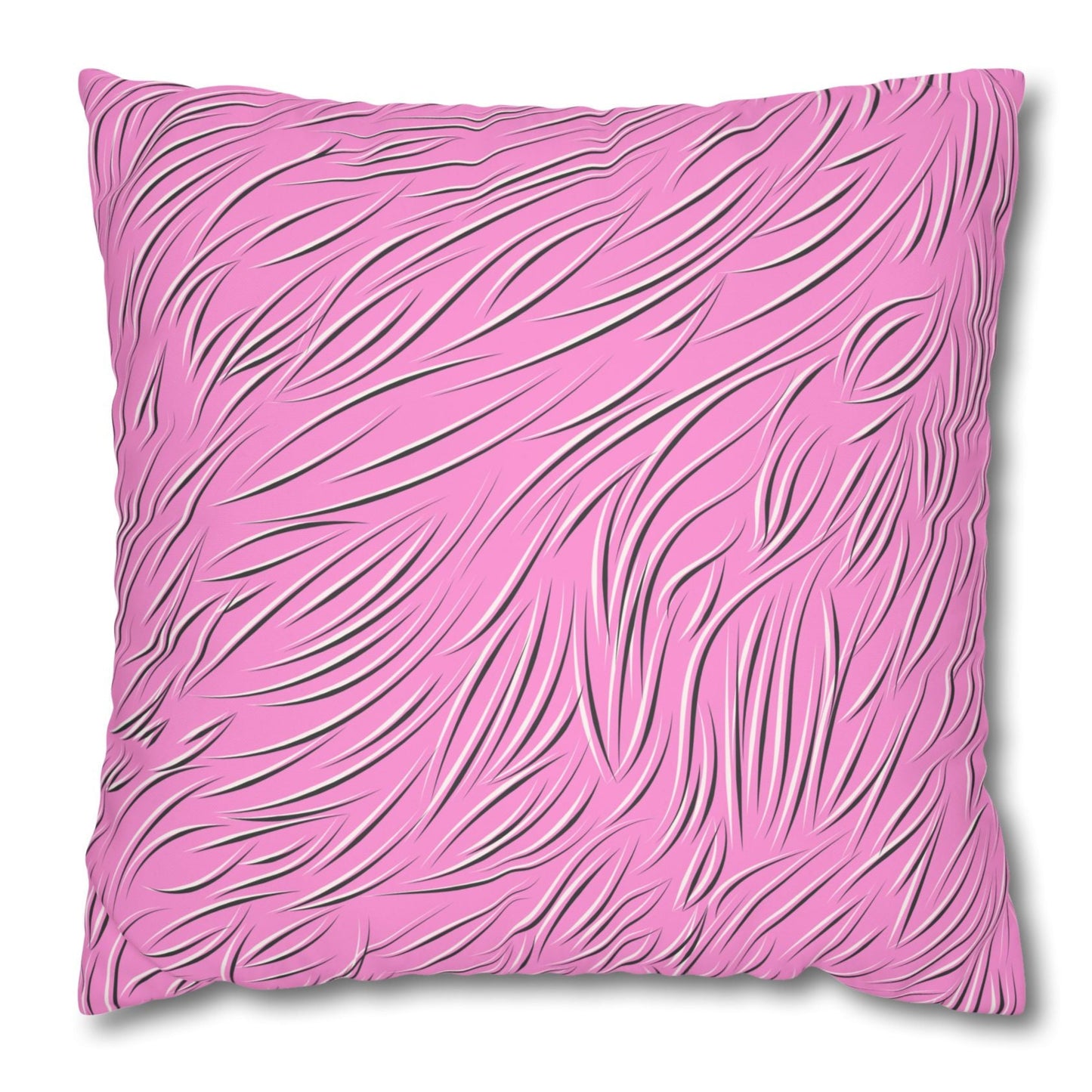 Animal Fur Design Pillowcase - Pink