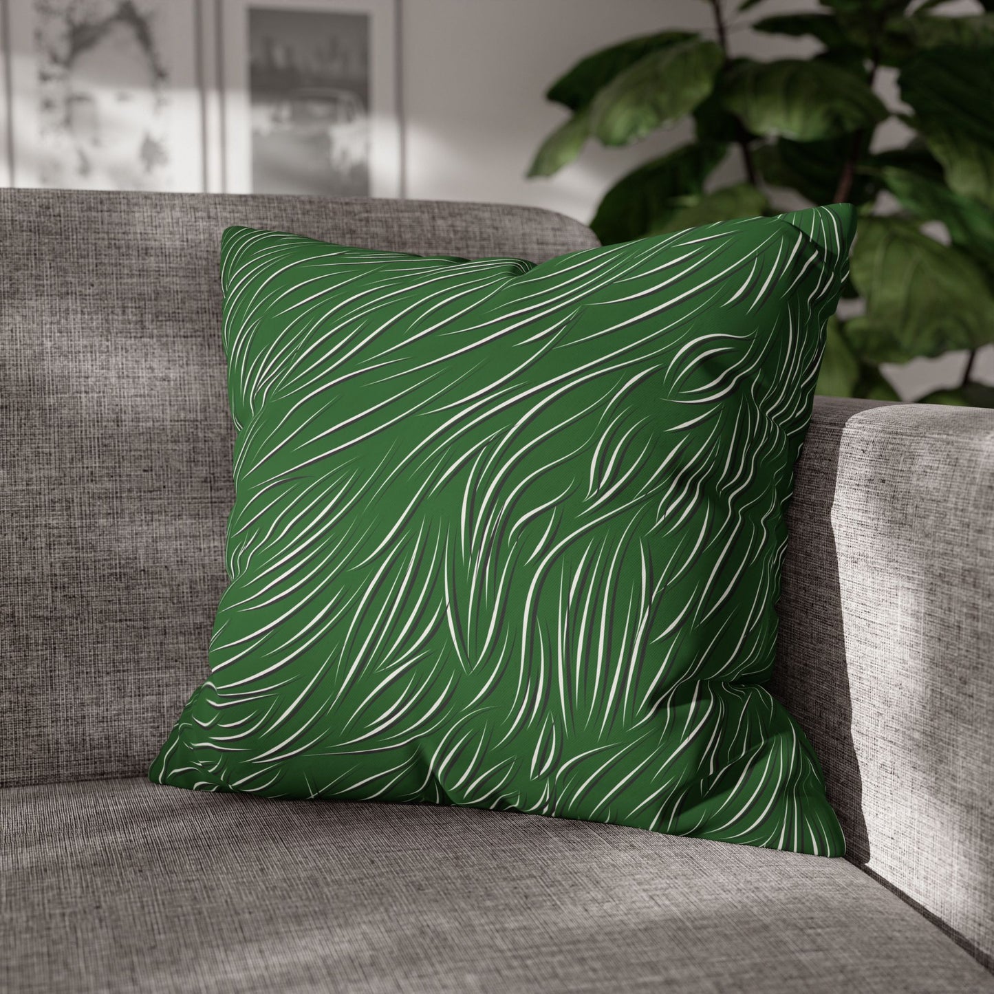 Animal Fur Design Pillowcase - Green