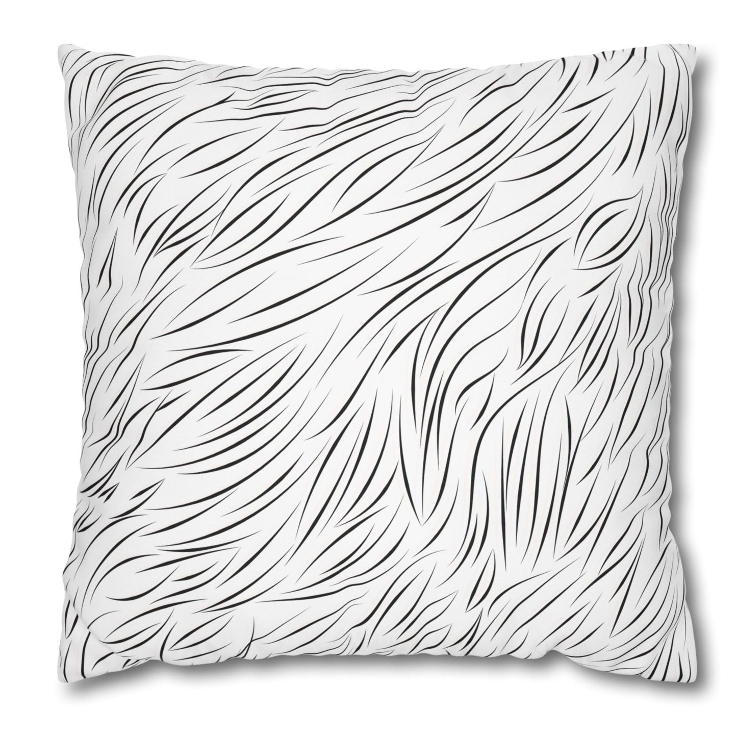 Animal Fur Design Pillowcase - White & Black