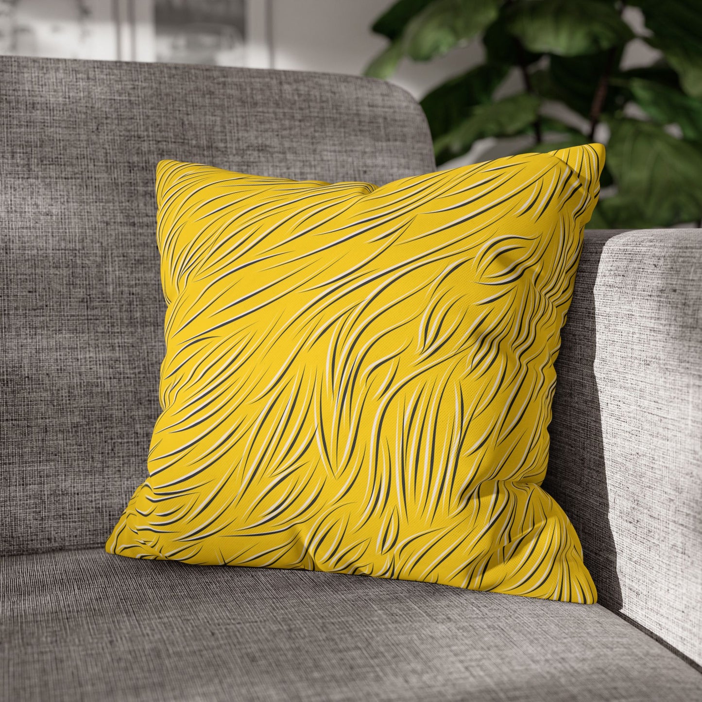 Animal Fur Design Pillowcase - Yellow