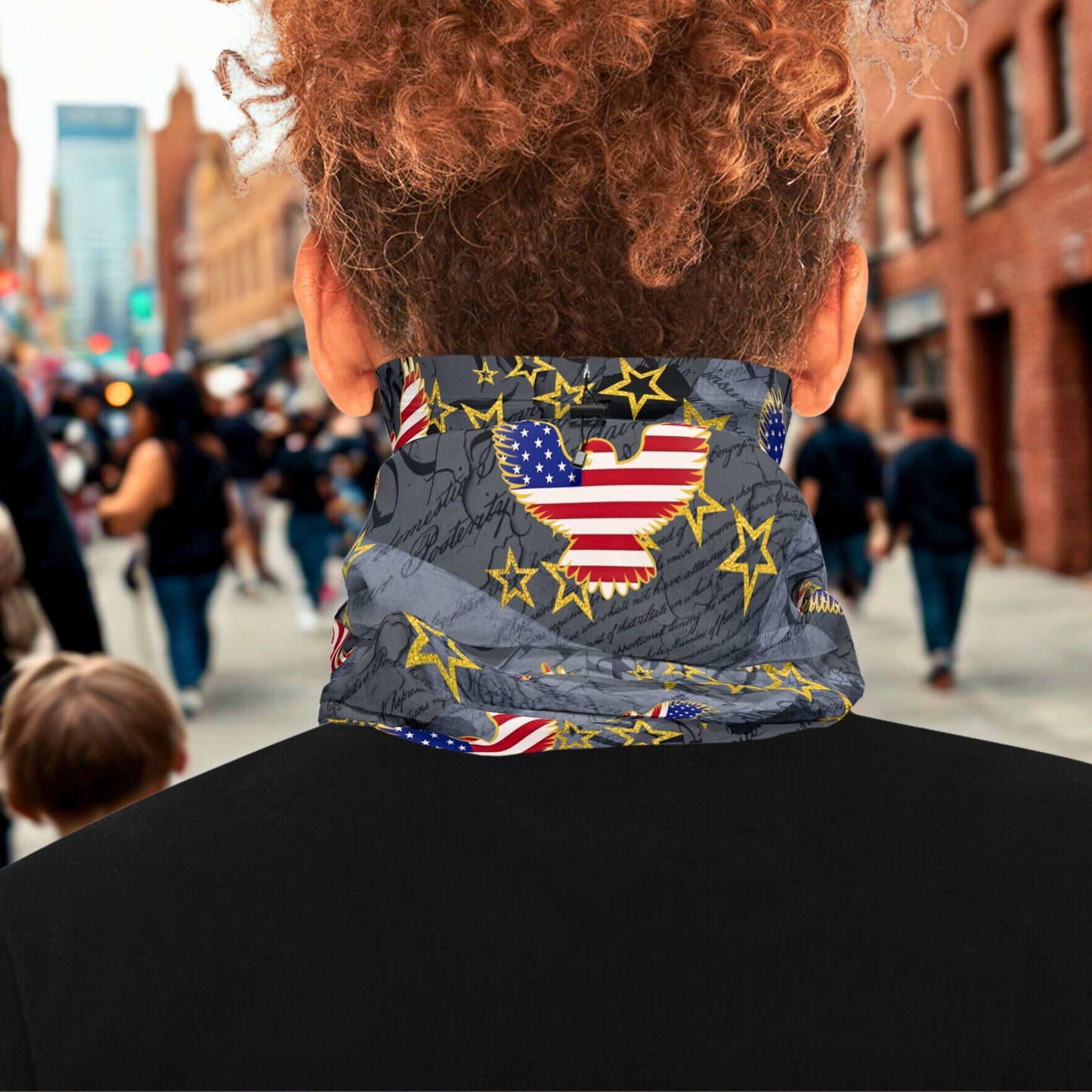 USA - We The People - Winter Neck Gaiter with Drawstring, Cozy Neck-Warmer for Cold Weather