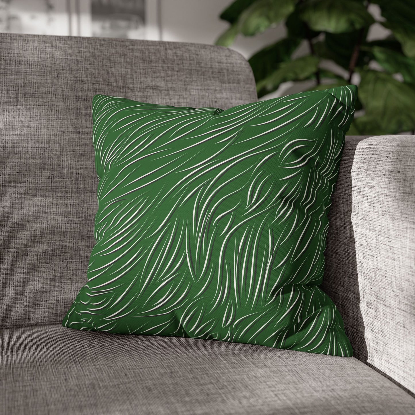 Animal Fur Design Pillowcase - Green