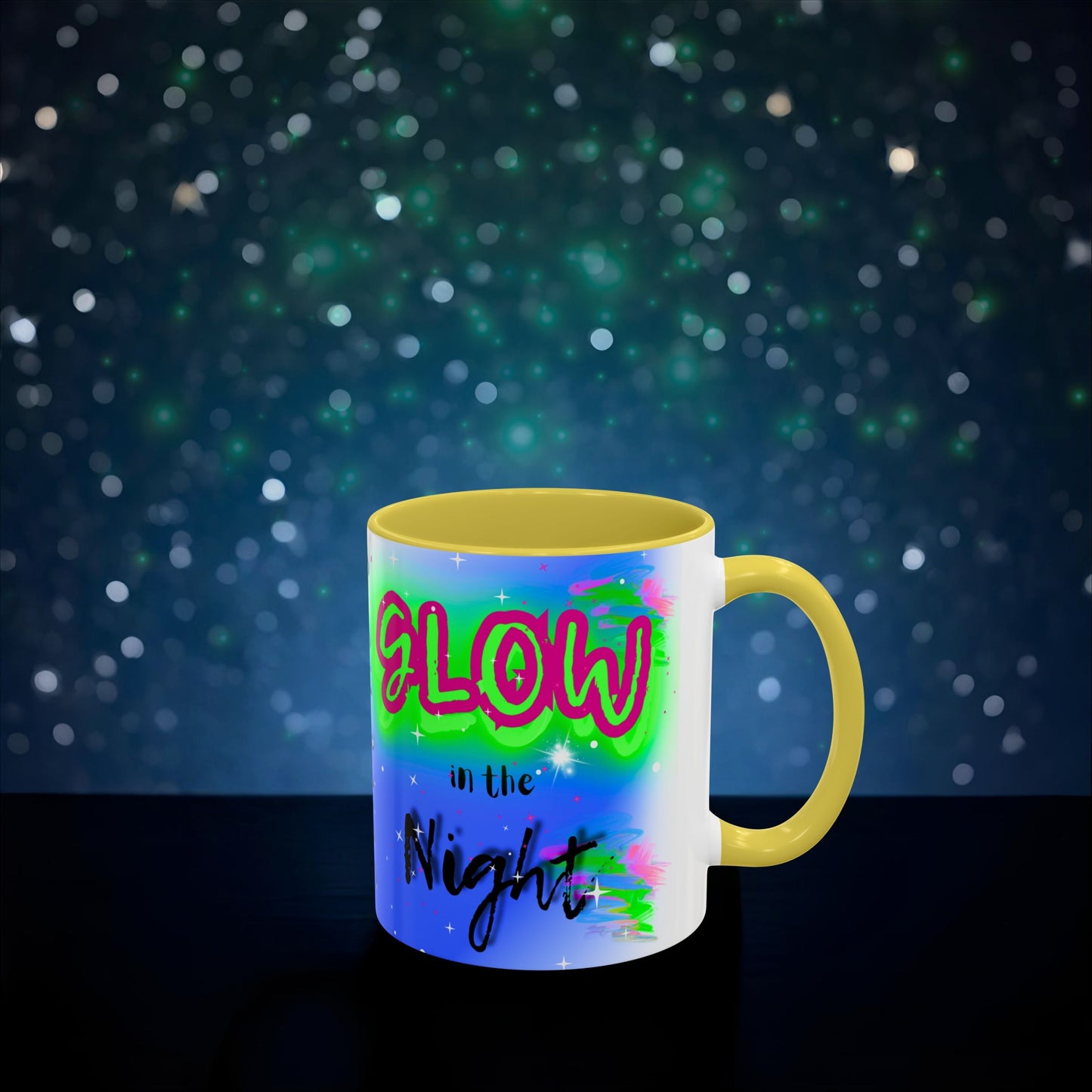 ✨Graffiti Neon Shine & Glow Mug – John 1:3-5 Bible Verse - 11oz Mug