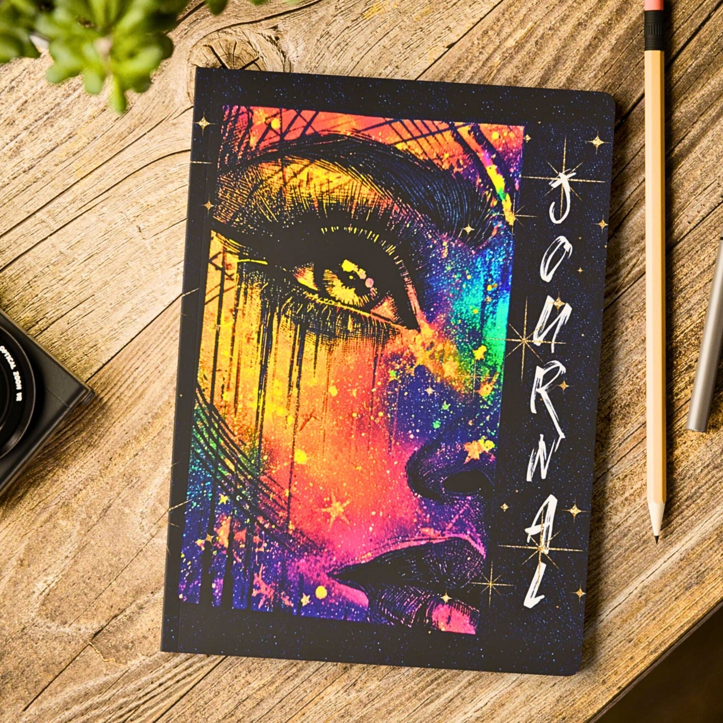Cosmic Tears Galaxy Journal – Inspirational Notebook with Starry Background