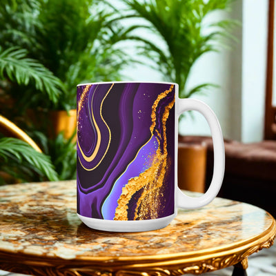 BIG SIPPER - Purple Marble Whimsical Glow Mug – 15oz Statement