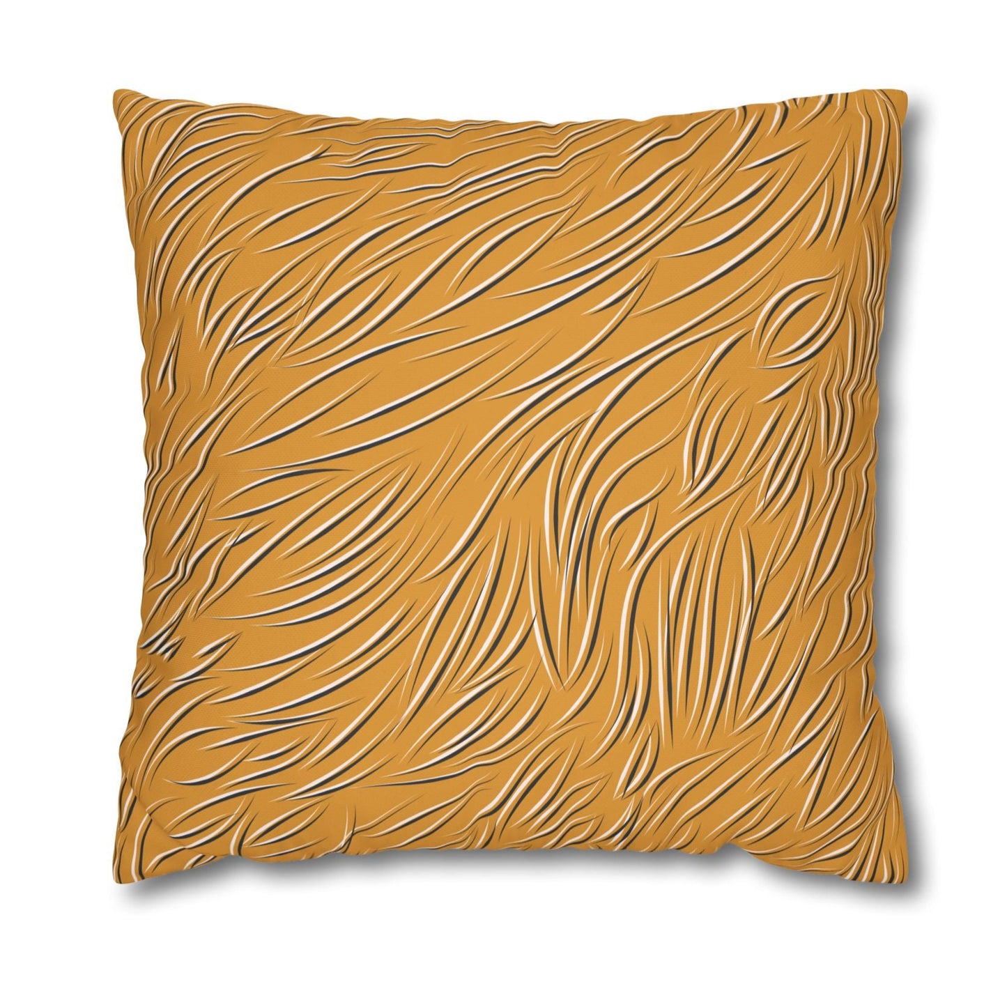 Animal Fur Design Pillowcase - Light Orange