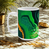BIG SIPPER - Green Marble Whimsical Glow Mug – 15oz Statement