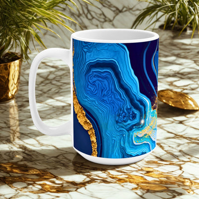 BIG SIPPER - Blue Marble Whimsical Glow Mug – 15oz Statement