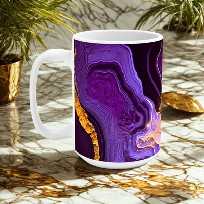 BIG SIPPER - Purple Marble Whimsical Glow Mug – 15oz Statement