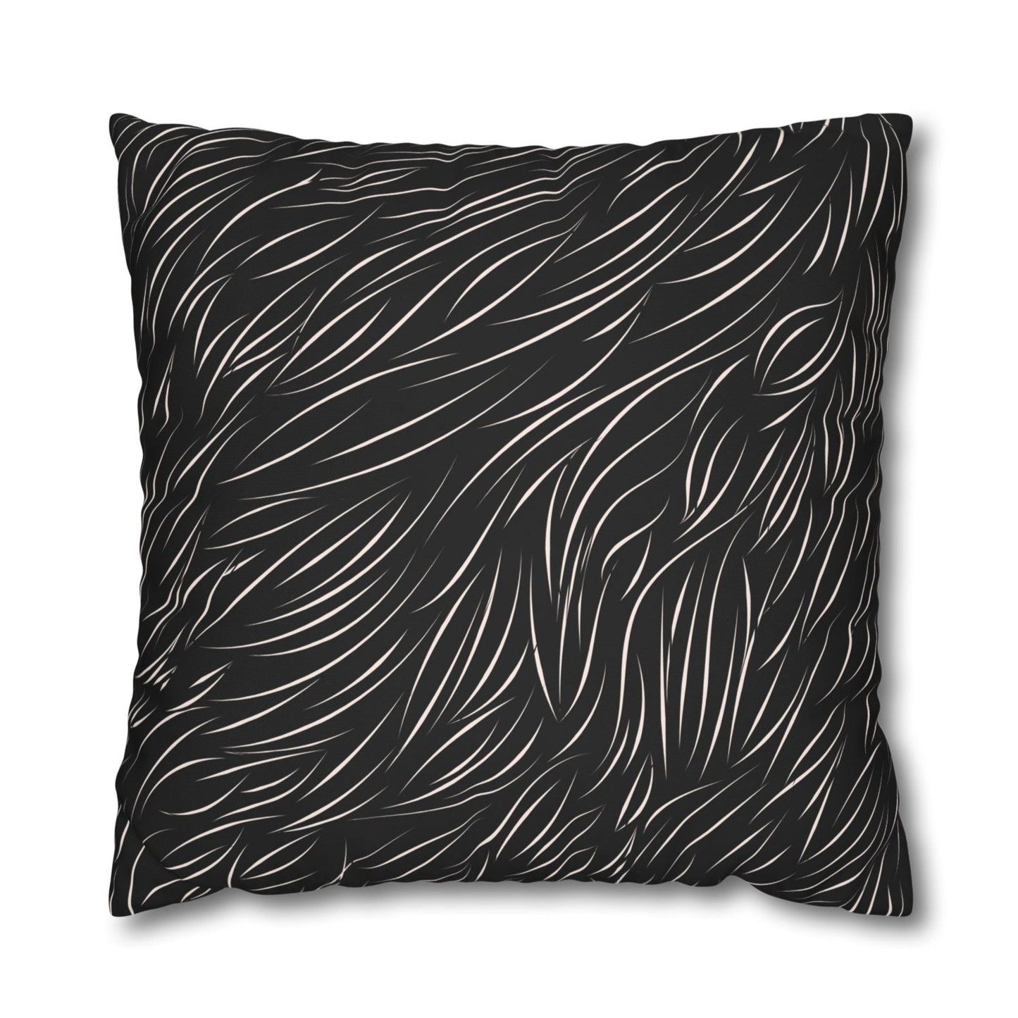 Animal Fur Design Pillowcase - Black & White