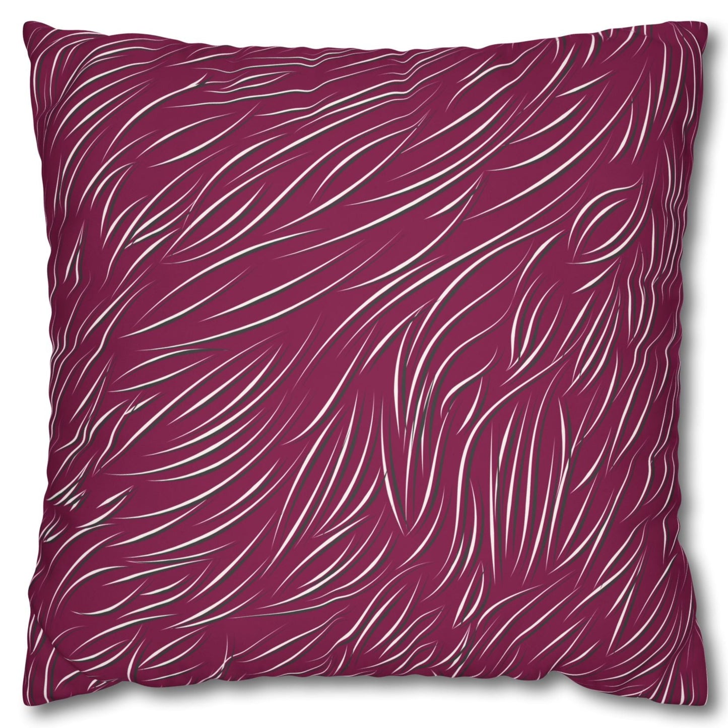 Animal Fur Design Pillowcase - Bright Pink