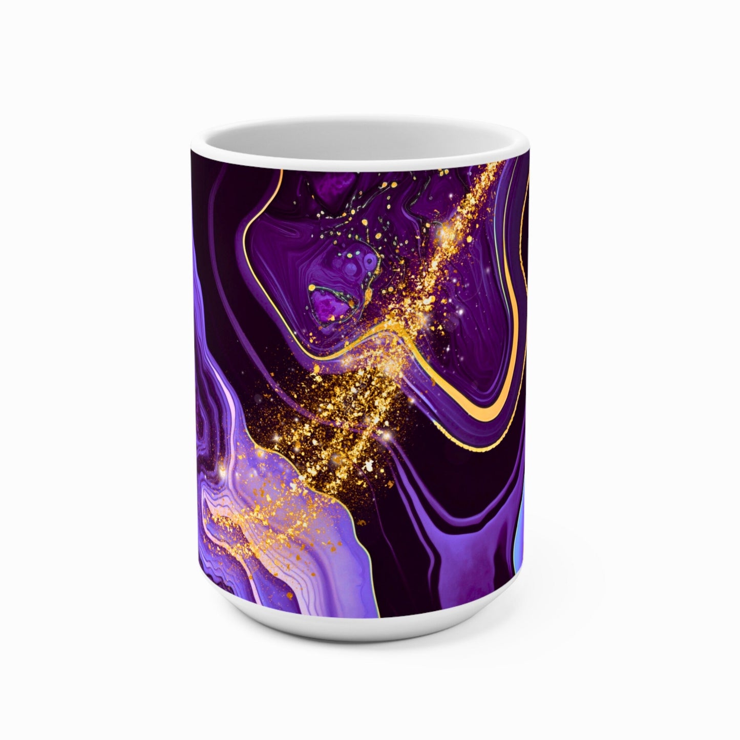 BIG SIPPER - Purple Marble Whimsical Glow Mug – 15oz Statement