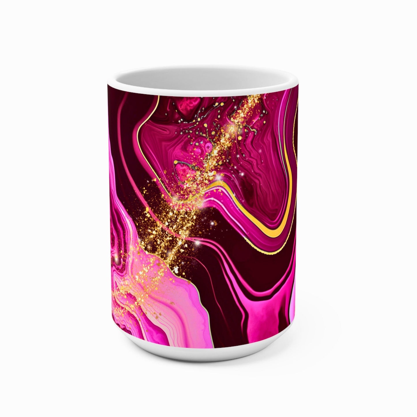 BIG SIPPER - Pink Marble Whimsical Glow Mug – 15oz Statement