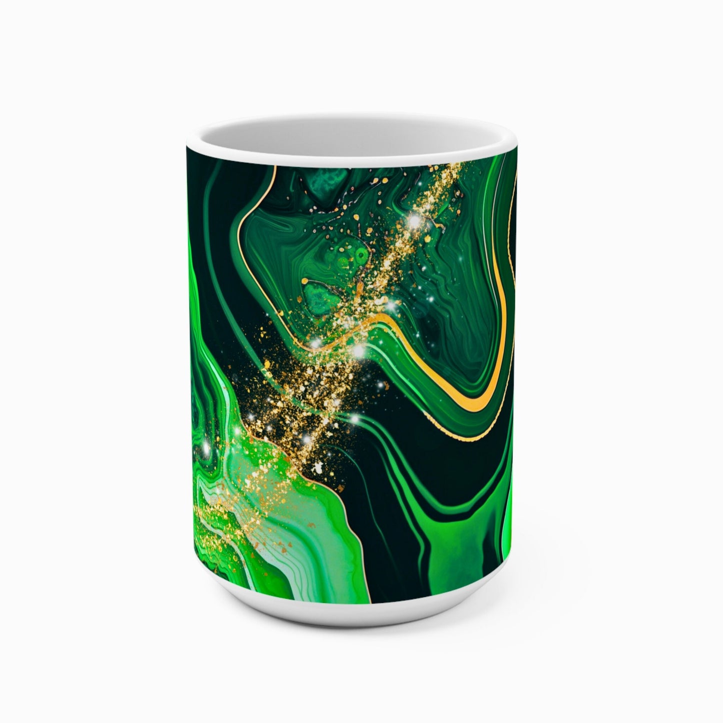 BIG SIPPER - Green Marble Whimsical Glow Mug – 15oz Statement