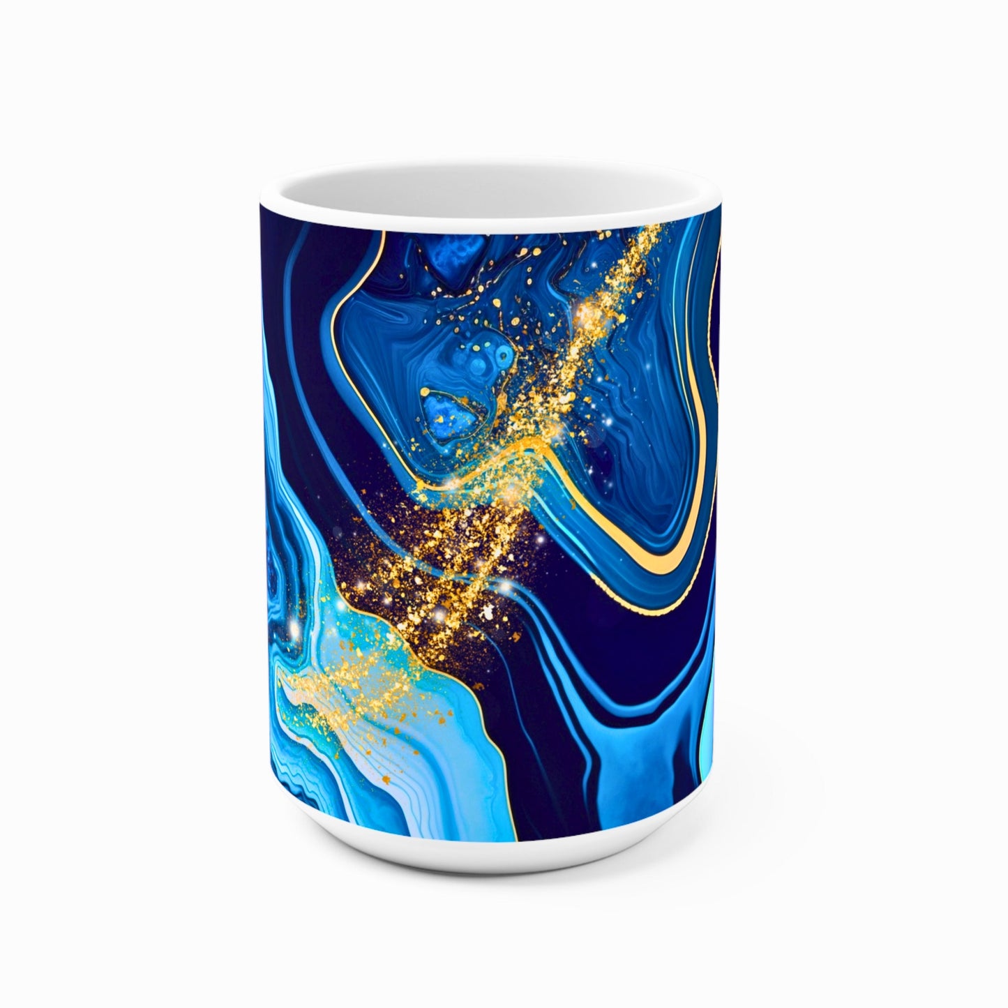 BIG SIPPER - Blue Marble Whimsical Glow Mug – 15oz Statement