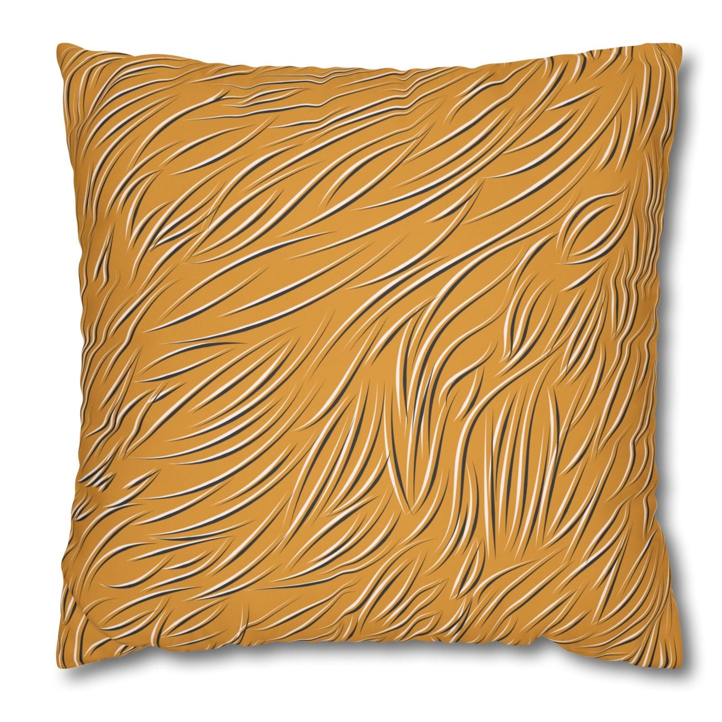 Animal Fur Design Pillowcase - Light Orange