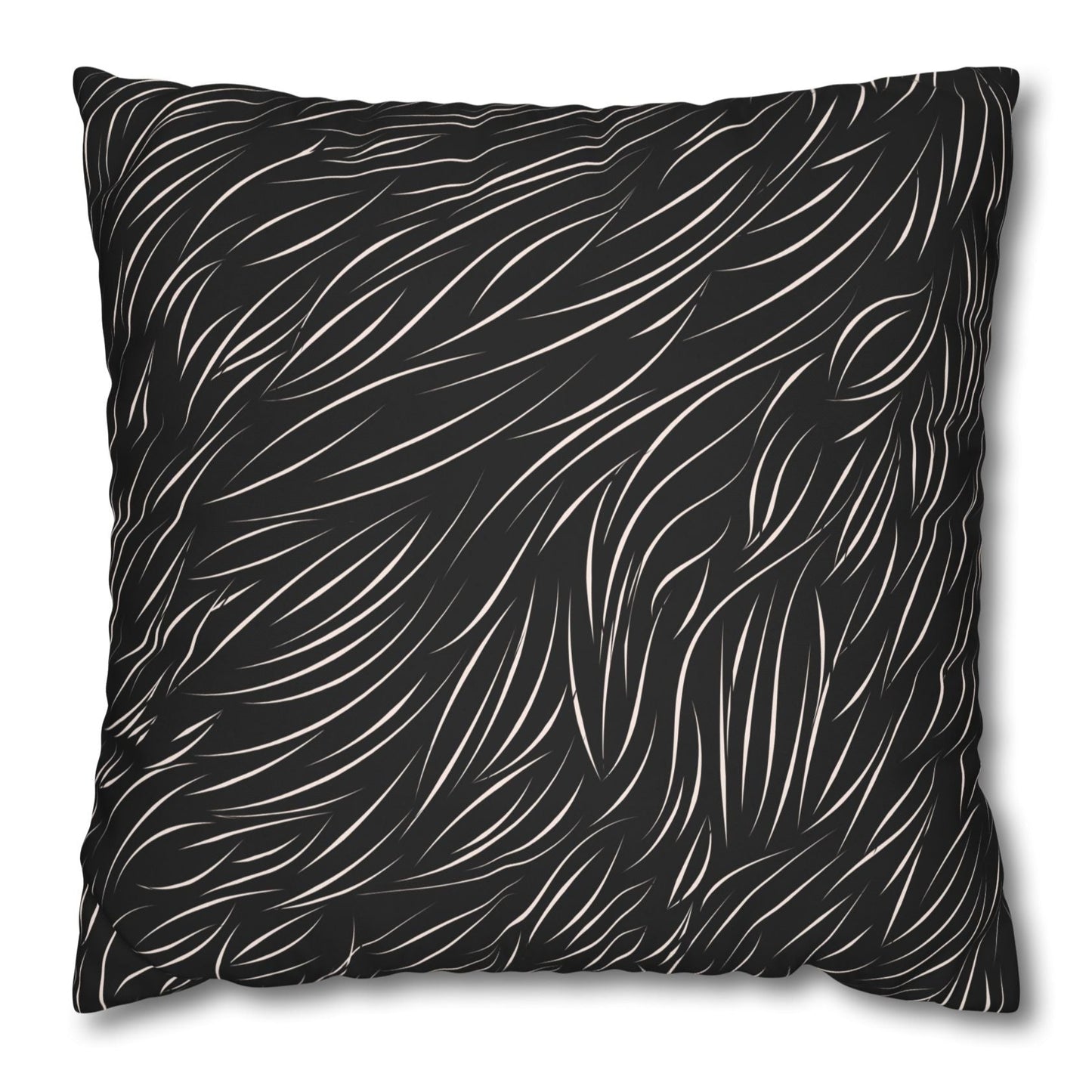 Animal Fur Design Pillowcase - Black & White