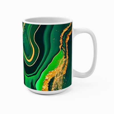 BIG SIPPER - Green Marble Whimsical Glow Mug – 15oz Statement