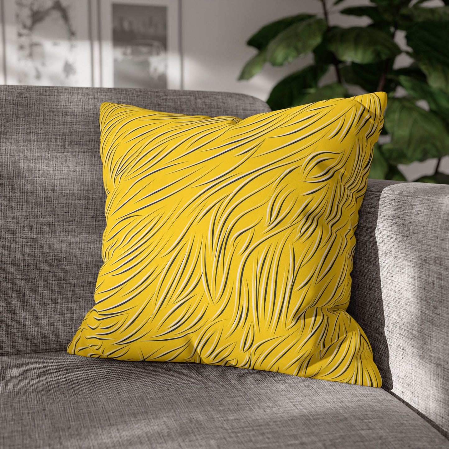 Animal Fur Design Pillowcase - Yellow