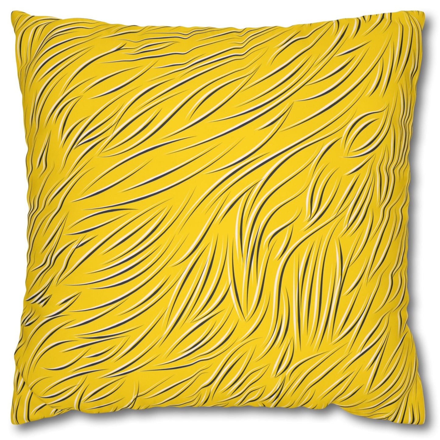 Animal Fur Design Pillowcase - Yellow