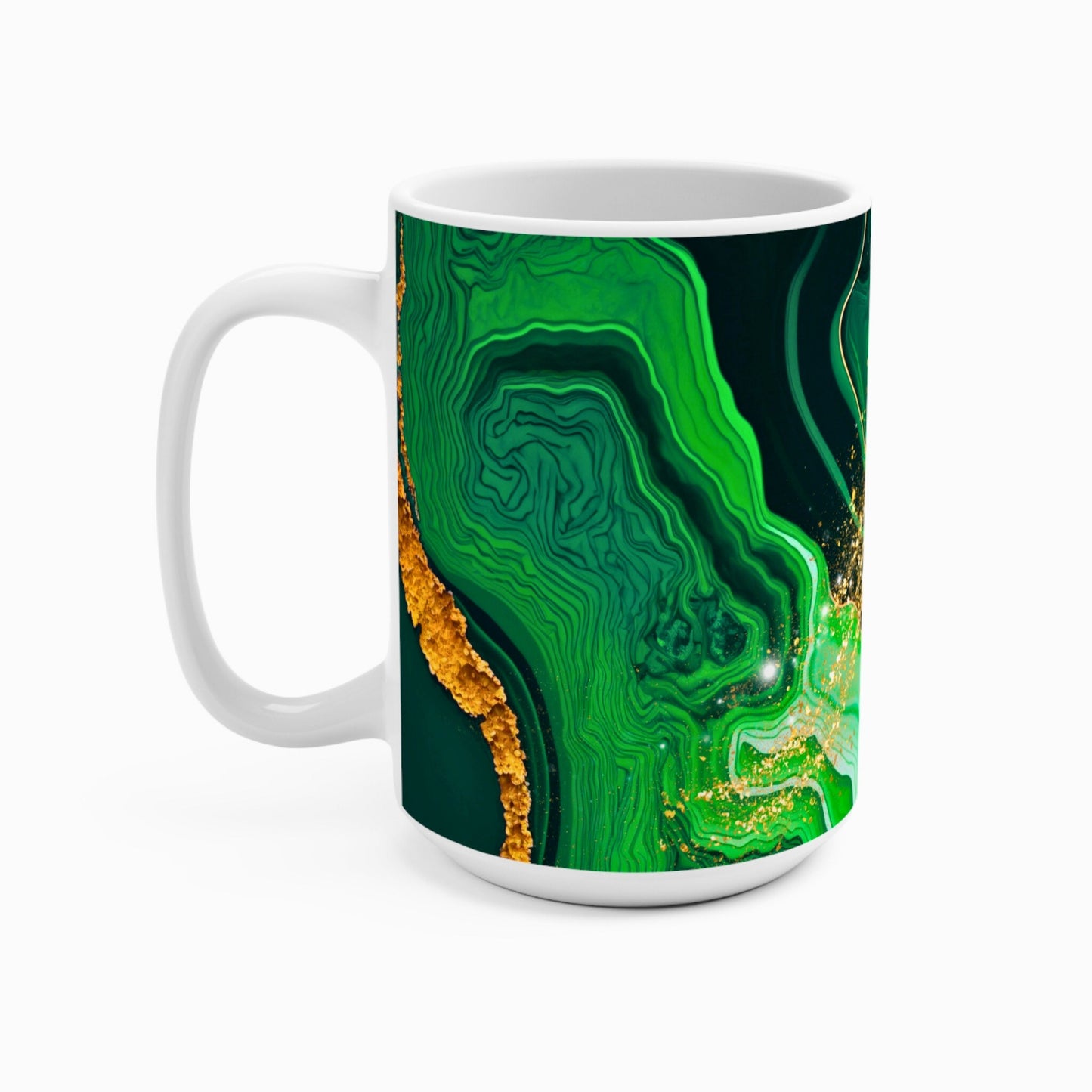 BIG SIPPER - Green Marble Whimsical Glow Mug – 15oz Statement